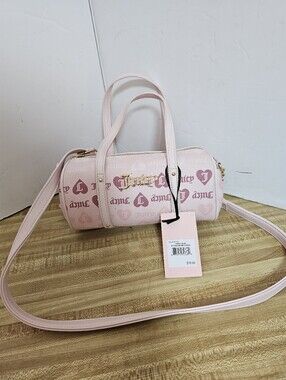 NWT Juicy Couture Bestsellers Mini Barrel Bag Crossbody Powder Blush Pink Heart